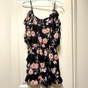 BP summer flower black mini romper